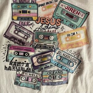 Women’s Graphic Tee with Cassette Tape Design